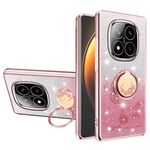 Per Xiaomi Redmi Note 14 Pro+ 5G Gradient Glitter Immortal Flower Ring Custodia per telefono tutto compreso (rosa)