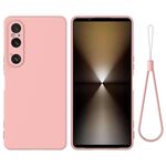 Per Sony Xperia 1 VI Custodia antiurto in silicone liquido Pure Color (rosa)