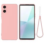 Per Sony Xperia 10 VI Custodia antiurto in silicone liquido Pure Color (rosa)