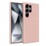 Per Samsung Galaxy S25 Ultra 5G Materiale Paglia di Grano + Custodia per Telefono in TPU (Rosa)