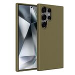 Per Samsung Galaxy S25 Ultra 5G Materiale Paglia di Grano + Custodia per Telefono in TPU (Verde Militare)