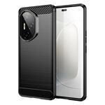 Custodia per telefono in TPU con texture spazzolata in fibra di carbonio per Honor 300 Ultra (nero)