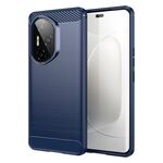 Custodia per telefono in TPU con texture spazzolata in fibra di carbonio per Honor 300 Ultra (blu)