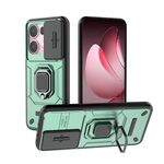 Per OPPO Reno13 Pro 5G Global Sliding Camshield TPU + PC Custodia antiurto per telefono con supporto (verde)