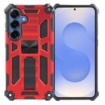 Per Samsung Galaxy S25+ 5G Armor Custodia antiurto in TPU + PC magnetica per telefono con supporto (rosso)