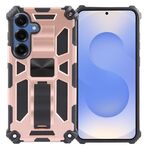 Per Samsung Galaxy S25+ 5G Armor Custodia magnetica antiurto in TPU + PC con supporto (oro rosa)