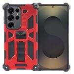 Per Samsung Galaxy S25 Ultra 5G Armor Custodia antiurto in TPU + PC magnetica per telefono con supporto (rosso)