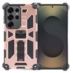 Per Samsung Galaxy S25 Ultra 5G Armor Custodia magnetica antiurto in TPU + PC con supporto (oro rosa)