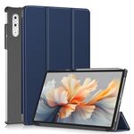 Per Lenovo Yoga Tab Plus Custer Pure Color Custodia per tablet pieghevole in pelle a 3 scomparti (blu scuro)