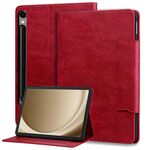 Per Samsung Galaxy Tab S10 FE+ Custodia per tablet in pelle con fibbia a forma di gatto (rosso)