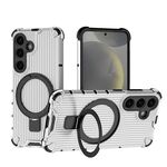 Per Samsung Galaxy S25+ 5G Grating 360 gradi supporto girevole antiurto custodia per telefono (trasparente)
