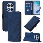 Per Redmi Note 14 Pro 5G Global Crossbody 3D Embossed Flip Custodia per telefono in pelle (blu)