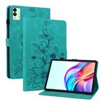Per Tecno Megapad 11 Custodia per tablet in pelle goffrata Lily (verde)