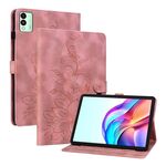Per Tecno Megapad 11 Custodia per tablet in pelle goffrata Lily (rosa)