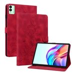 Per Tecno Megapad 11 Custodia per tablet in pelle goffrata Lily (rosso)