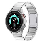 Per Samsung Galaxy Watch 4/5/6/7 One Bead Cinturino per orologio in acciaio inossidabile con fibbia magnetica (argento)