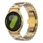 Per Samsung Galaxy Watch 7/6/5/4 Pulsante di sgancio rapido Cinturino in acciaio inossidabile a forma di H (oro)