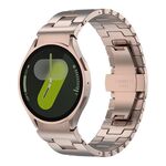 Per Samsung Galaxy Watch 7/6/5/4 Pulsante di sgancio rapido Cinturino per orologio in acciaio inossidabile a forma di H (oro rosa)
