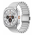 Per Samsung Galaxy Watch Ultra 47mm Bamboo Norman Buckle Cinturino in acciaio inossidabile (argento)