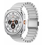 Per Samsung Galaxy Watch Ultra 47mm Bamboo Norman Buckle Titanium Alloy Watch Band (Argento)