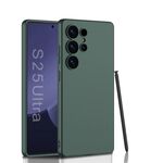 Per Samsung Galaxy S25 Ultra 5G GKK Custodia ultrasottile con effetto pelle, penna non inclusa (verde foresta)