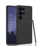 Per Samsung Galaxy S25 Ultra 5G GKK Custodia ultrasottile con effetto pelle, penna non inclusa (nero)