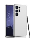 Per Samsung Galaxy S25 Ultra 5G GKK Custodia ultrasottile effetto pelle per telefono, penna non inclusa (argento)