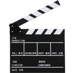 Tavola da regista in legno per riprese video, film, scene cittadine, fotografia, oggetti di scena, stile: con grande cinese nero