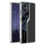 Per Samsung Galaxy S25 Ultra 5G GKK Plating TPU + Custodia per telefono Supercar in pelle con copertura completa (fibra di carbonio)