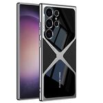 Per Samsung Galaxy S25 Ultra 5G GKK Custodia per telefono antiurto con velocità supersonica in pelle galvanica (nero)