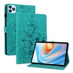 Per itel VistaTab 30 Custodia per tablet in pelle goffrata Lily (verde)