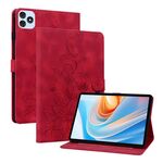 Per itel VistaTab 30 Custodia per tablet in pelle goffrata Lily (rosso)