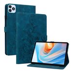 Per itel VistaTab 30 Custodia per tablet in pelle goffrata Lily (blu scuro)
