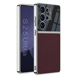 Per Samsung Galaxy S25 Ultra 5G GKK Plating TPU + Custodia per telefono in pelle a copertura totale (rosso)