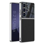Per Samsung Galaxy S25 Ultra 5G GKK Plating TPU + Custodia per telefono in pelle a copertura totale (nero)