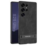 Per Samsung Galaxy S25 Ultra 5G GKK Triumph Custodia per telefono in pelle smerigliata ultra sottile con supporto (nero)