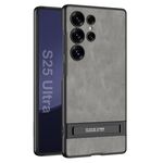 Per Samsung Galaxy S25 Ultra 5G GKK Triumph Custodia per telefono in pelle smerigliata ultra sottile con supporto (grigio)