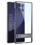 Per Samsung Galaxy S25 Ultra 5G GKK Triumph Phantom Custodia trasparente per telefono con supporto (nero)