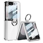 Per Samsung Galaxy Z Flip6 GKK Custodia per telefono con supporto ad anello per PC con finestra grande integrata (trasparente)
