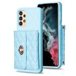 Per Samsung Galaxy A13 4G Portafoglio con fibbia in metallo orizzontale Custodia per telefono in pelle rombica (blu)