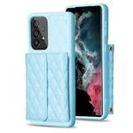 Per Samsung Galaxy A54 5G Portafoglio orizzontale Custodia in pelle rombica (blu)