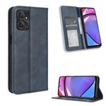 Custodia in pelle per Motorola Moto G Power 2023 con fibbia magnetica retro texture (blu)