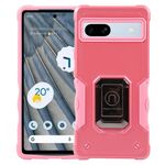 Per Google Pixel 7a Custodia per telefono antiurto antiurto con supporto per anello (rosa)