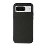 Per Google Pixel 8 Custodia per cellulare in PU con texture in fibra di carbonio (nero)