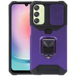 Per Samsung Galaxy A24 4G Camera Shield Card Slot PC + custodia per telefono TPU (viola)