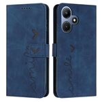 Per Infinix Hot 30i Skin Feel Custodia in pelle con motivo a cuore (blu)