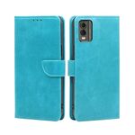 Per Nokia C32 Calf Texture Buckle Flip Custodia per telefono in pelle (azzurro)