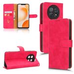 Per Huawei Enjoy 60X Custodia per telefono in pelle con vibrazione magnetica Skin Feel (rosa rossa)