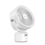 USAMS US-ZB258 Ventilatore silenzioso per esterni multifunzionale con testa oscillante con luce regolabile (bianco)