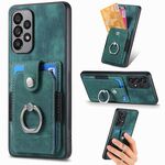 Per Samsung Galaxy A53 5G Custodia a portafoglio con scheda ad anello retro skin-feel (verde)